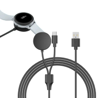 【YOLU】一拖二 Galaxy Watch 智慧手錶無線充電器 三星手錶磁吸充電 二合一手機充電線(母親節禮物)