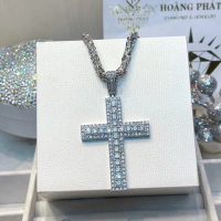 Phụ Kiện Mặt Dây Chuyền Bạc Ý 925 Thánh Giá Lớn Cao Cấp Chạm Tấm Xi Kim (M029) KHÔNG KÈM DÂY