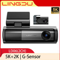LINGDU LD06 Dash Cam 4K Front 2K Rear Cam Car DVR 5.8Gh WiFi GPS Support BT Voice Control 24H Parking Monitor WDR Night Vision