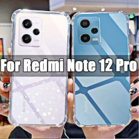 Soft Silicone Shockproof Case for Xiaomi Redmi Note 12 Pro Clear Transparent for Redmi Note 12Pro 6.67" 22101316C HD Cover Shell