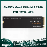 WD_BLACK SN850X 1TB 2TB 4TB WD NVMe Internal Gaming SSD Solid State Drive PCIe 4.0x4 M.2 2280 Read up to 7300 MB/s for Laptop