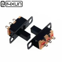 EClyxun 25PCS SS12F15 SS-12F15 on off Straight Pin Toggle Switch 3PIN 1P2T Slide Switch Handle Length 4mm