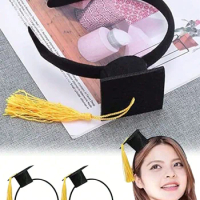 1pc Mini Graduation Cap Headband For 2024 Graduation Party Theme, School Graduation Celebration Bachelor Cap Hair Clip Decor, DI