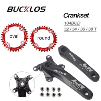 BUCKLOS MTB 104BCD 170MM Crankset 32/34/36/38T Bicycle Chain Ring Square Hole Crankset for Mountain Bike Mtb Parts