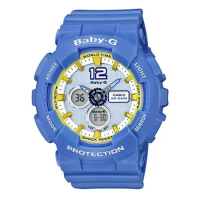 CASIO Baby-G系列 甜美風範時尚運動腕錶-藍x黃-BA-120-2BDR