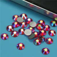 1440pcs Shiny Siam Red AB color Nail Art Rhinestones SS16 SS20 Non hotfix Glue on Flatbacks Glass Crystals For Garment DIY