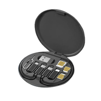 HC-16 สายชาร์จ 6-in-1 พร้อมอุปกรณ์อเนกประสงค์ สีดำ