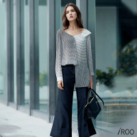 預購 iROO 緞面反折經典時尚長褲