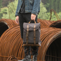 Waxed Canvas Designer Backpack Outdoor Travel Backpack Men Leisure Laptop Bag Bagpacks 15.6inch