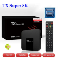 TX Super 8K Android 10 Headset TV Box Media 2GB 16GB Wifi RK3228