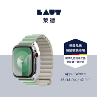 【LAUT 萊德】Apple Watch 42/44/45/49mm 撞色矽膠錶帶-綠