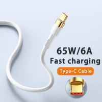 65W 6A Fast Charging USB Type C Cable USB-C Charger Data Cord For Xiaomi Redmi POCO Huawei Honor Mobile Phones USB C Cables