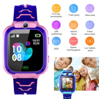 Children Smart Watch Kids Positioning Call Smartwatch Remote Locator Watch Alarm Clock for Boy Girls 2G SIM Card Rubber Watch