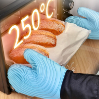 挪威森林 螺旋波紋矽膠隔熱手套-兩只1雙(廚房手套 烘焙手套)