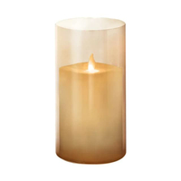 เทียน LED Glass Jar รุ่น D1871 สีทอง