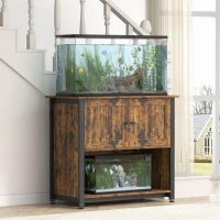 40-50 Gallon Fish Tank Stand with Cabinet, Metal Aquarium Stand for Accessories Storage,