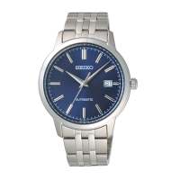 SEIKO 經典紳士時尚機械腕錶-銀X藍-SRPH87K1-41mm