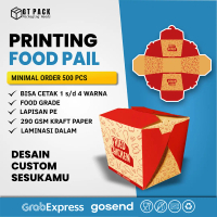 Printing Food Pail Size S | Cetak Custom 1-4 Warna | Eco Kraft Laminasi 290 gsm | Rice Box / Dus Mak