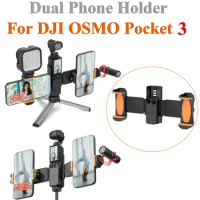 Multifunctional Bracket For DJI OSMO Pocket 3 Daul Phone Holder Live Video Broadcast Shooting Accessories Handheld Gimbal Camera