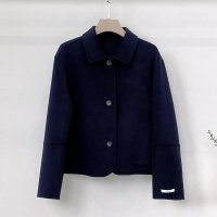 毛呢外套羊毛大衣-單排扣寬鬆短款保暖女外套3色74dc40【獨家進口】【米蘭精品】