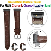 Smart Bracelet Wrist Band for Fitbit Charge3/Charge4 Watch Replacement Leather Wrist band for Fitbit Charge 4/Charge 3 Strap