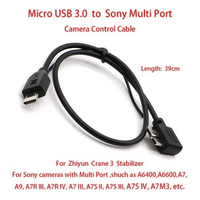 For Zhiyun Crane 3 LAB to Sony cameras(with Multi Port) A7,A9,A7S,A6400 etc.,39cm Control Cable Micro USB 3.0 to Sony Multi Port