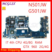 Laptop Motherboard With Cpu I7-4750HQ With GPU GTX 960 FOR ASUS N501JW G501JW 100% Function Test OK FREE SHIPPING Used