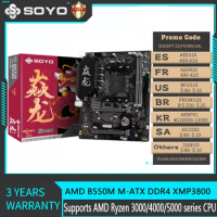SOYO AMD Motherboard B550M Gaming Desktop Placa Base DDR4 PCIE 4.0 AM4 Support Ryzen 3000/4000/5000 (3600/4650G/5600/5700X/5800)