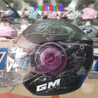 HELM HIJAB GM POP ANTI PUSING CEPOL WANITA ORIGINAL CRYSTAL BLACK PINK M