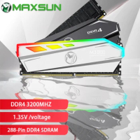 MAXSUN New DDR3 DDR4 Memory 4G 8G 16G 2666 3200MHz RGB Flash Memory Bar Thermal Armor for Desktop PC Intel and AMD Motherboards