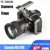 YC Onion Camera Cage for Canon R5/R6 with Cold Shoe for Canon R5/R6 Camera Full Cage with Cold Shoe Mutiful Thread Holes
