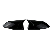 2 PCS Side Door Rearview Mirror Cover Trim Shells Cap Glossy Black Horn ABS Automotive Supplies For Hyundai Elantra 2021 2022