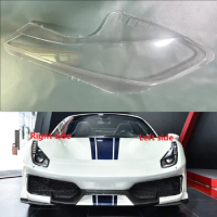 Headlight Cover For Ferrari 488 2015 2016 2017 2018 2019 Headlamp Lens Transparent Lampshade Shell Replace The Original Glass