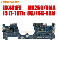 UX481F Laptop Motherboard For ASUS Zenbook Duo UX481FAY UX481FL UX481FL UX481FLY. CPU：i5 i7 10Th.GPU：MX250 V2G.8GB/16GB RAM.