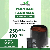 Polybag Tanaman 10x10 250 Gram 190 Pcs - Jayamangala Plastik Hitam Tebal - Pot Semai Bunga Sayur