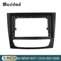 for BENZ E CLASS W211 CLS C219 2001-2009 9 INCH Radio Frame Dash Mount Trim Kit Installation DVD GPS Android Player Fascia Bezel