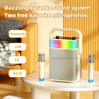 Caixa de Som K12 Outdoor Square Dance Portable Sound Performance Home karaoke Bluetooth Speaker Wireless Microphone Subwoofer