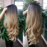 wig curly tanpa poni ombre blonde wig ombre curly poni