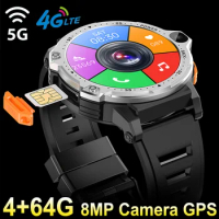 2023 New 4G LTE Smart Watch 2+8MP Dual Cameras NFC Sport Heart Rate 4GB+64GB 800mAh GPS SIM Card WiFi Android 8.1 Men Smartwatch