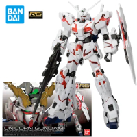 Bandai MOBILE SUIT GUNDAM Model Kit RG 25 1/144 RX-0 UNICORN Gundam Action Figure Gundam Anime Toys for Boys Gifts