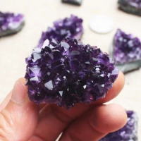 1 PCS High quality Natural Amethyst Quartz Beautiful Purple Geode Crystal Cluster
