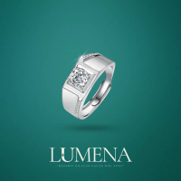 [Lumena] Regent 1.0 Carat Moissanite Diamond Adjustable White Gold Plated 925 Silver Ring