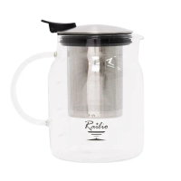 【Railio】摩登花茶耐熱玻璃壺700ML(耐熱壺/冷水壺/明火加熱壺/泡茶壺/花茶壼/高硼硅玻璃壺)