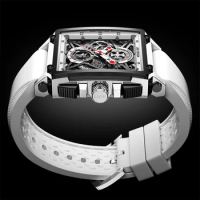 LIGE Sport Men‘s Military Watch Fashion Creative Hollow Square Watch Men Casual Automatic Date Waterproof Luminous Chronograph
