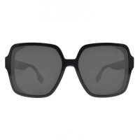 【BURBERRY 巴寶莉】多邊形大方框 太陽眼鏡(黑#B4379D 300187)