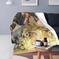 Geheimnisvolle Tarot Sonne Und Mond Decke Kuri Huang Kunst Flanell Neuheit Atmungsaktive Werfen Decken für Stuhl Abdeckung Sofa