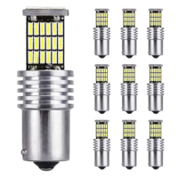 10PCS 1156 BAU15S PY21W LED Bulbs 45Smd CanBus Lamp Reverse Brake Turn Signal Light
