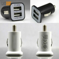 USAMS Dual USB Car Charger For iPhone Xiaomi Samsung Huawei Mobile Phone Tablet GPS 3.1A Mini Fast Car-Charger Adapter 2000pcs