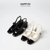 HAPPY2U Kasut Wanita Tiara Tweed Slingback Heels