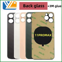 Back Cover Glass+3M glue Fast Replacement High Quality Housing Battery Cover For iPhone 11 PROMAX Back Glass Big Hole Rear Glass